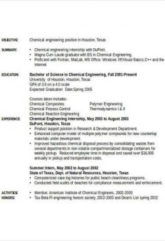Chemical Engineering Internship Resume > Chemical Engineering Internship Resume .Docx (Word)