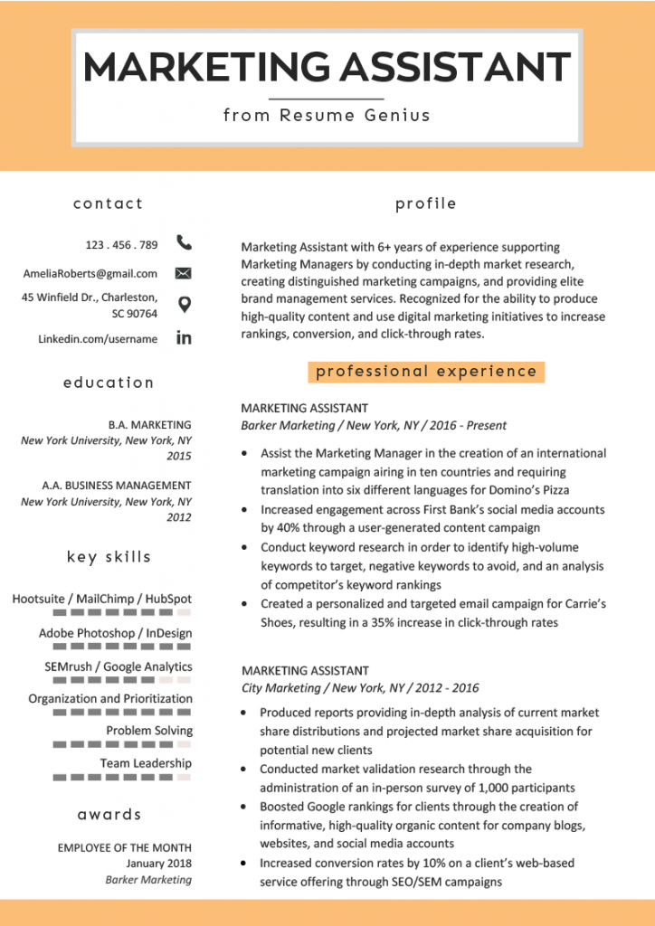 Marketing Assistant Resume Example > Marketing Assistant Resume Example .Docx (Word)