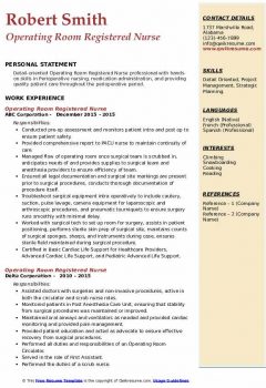 Operating Room Registered Nurse Resume .Docx (Word)