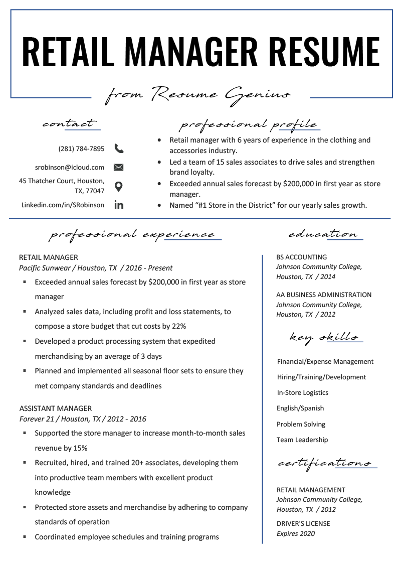 retail-resume-templates