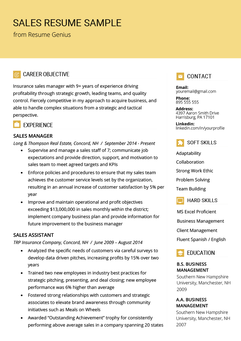 Download Free Sales Resume Samples Sales Resume Samples Docx Word 