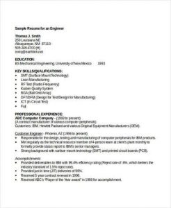 Download Free Sample Engineering Student Resume > Sample Engineering 