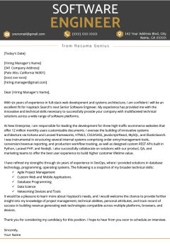 Software Engineer Cover Letter Example > Software Engineer Cover Letter Example .Docx (Word)