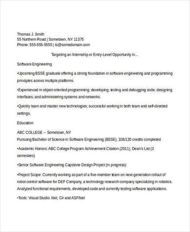 Software Engineering Fresher Resume > Software Engineering Fresher Resume .Docx (Word)
