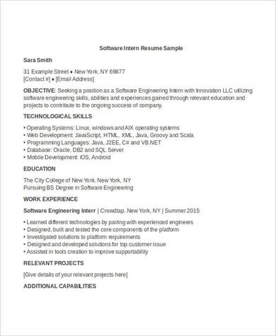 Software Engineering Internship Resume > Software Engineering Internship Resume .Docx (Word)