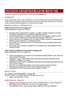 System Administrator Resume > System Administrator Resume .Docx (Word)