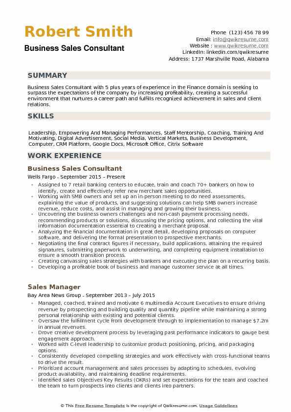Business Sales Consultant Resume > Business Sales Consultant Resume .Docx (Word)