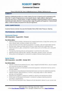 Commercial Cleaner Resume .Docx (Word)