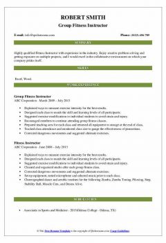 Group Fitness Instructor Resume > Group Fitness Instructor Resume .Docx (Word)