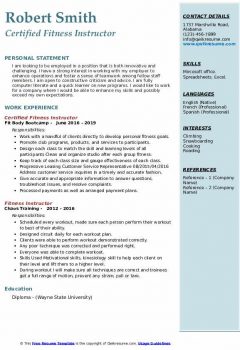 Certified Fitness Instructor Resume > Certified Fitness Instructor Resume .Docx (Word)
