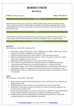 Bus Driver Resume .Docx (Word)