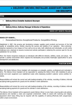 Delivery Driver Assistant Job Description .Docx (Word)