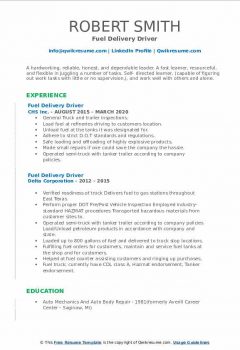 Fuel Delivery Driver Resume .Docx (Word)