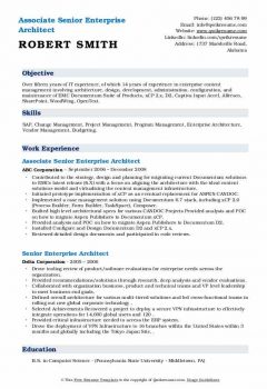 Associate Senior Enterprise Architect Resume .Docx (Word)
