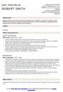 Asst. Field Nurse Resume .Docx (Word)