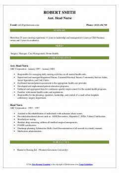Asst. Head Nurse Resume .Docx (Word)