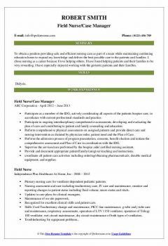 Field Nurse Case Manager Resume .Docx (Word)