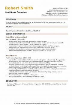 Head Nurse Consultant Resume .Docx (Word)