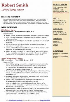 LPN Charge Nurse Resume .Docx (Word)