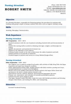 Nursing Attendant Resume .Docx (Word)