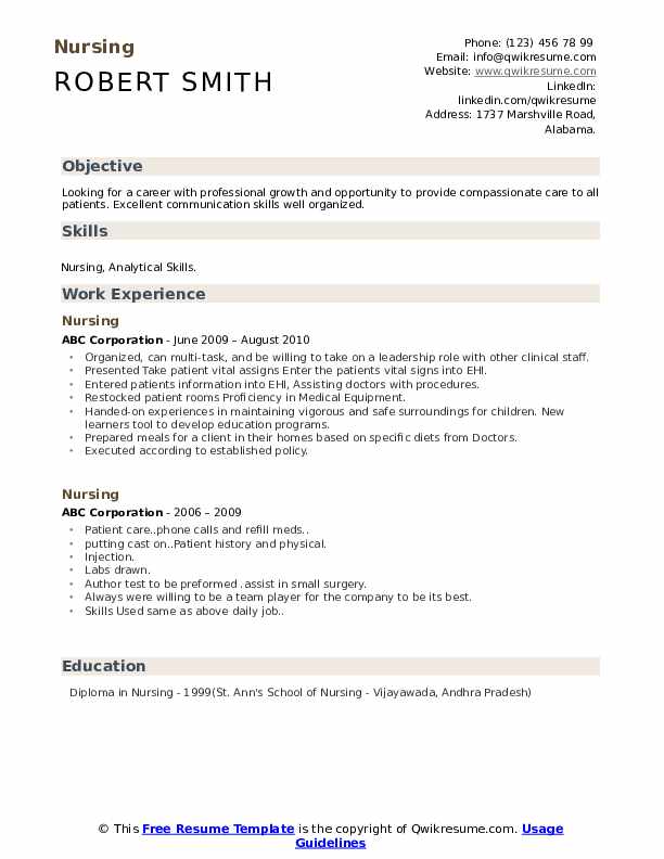 Nursing Resume .Docx (Word)