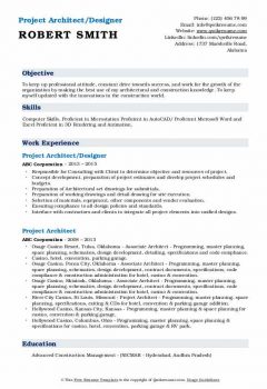 Project Architect/Designer Resume .Docx (Word)