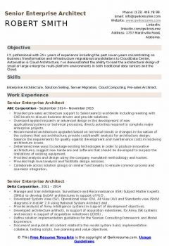 Senior Enterprise Architect Resume .Docx (Word)