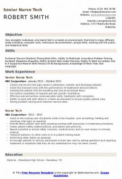 Senior Nurse Tech Resume .Docx (Word)