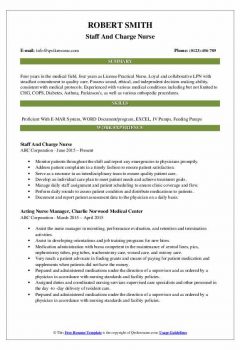 Staff And Charge Nurse Resume .Docx (Word)
