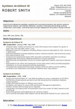 Systems Architect III Resume. Docx(Word)