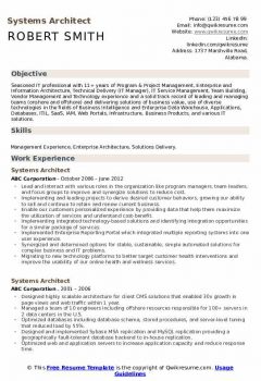 Systems Architect Resume .Docx (Word)