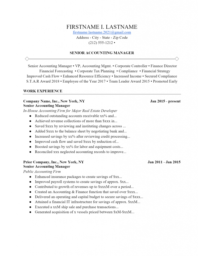 Accountant Resume .Docx (Word)