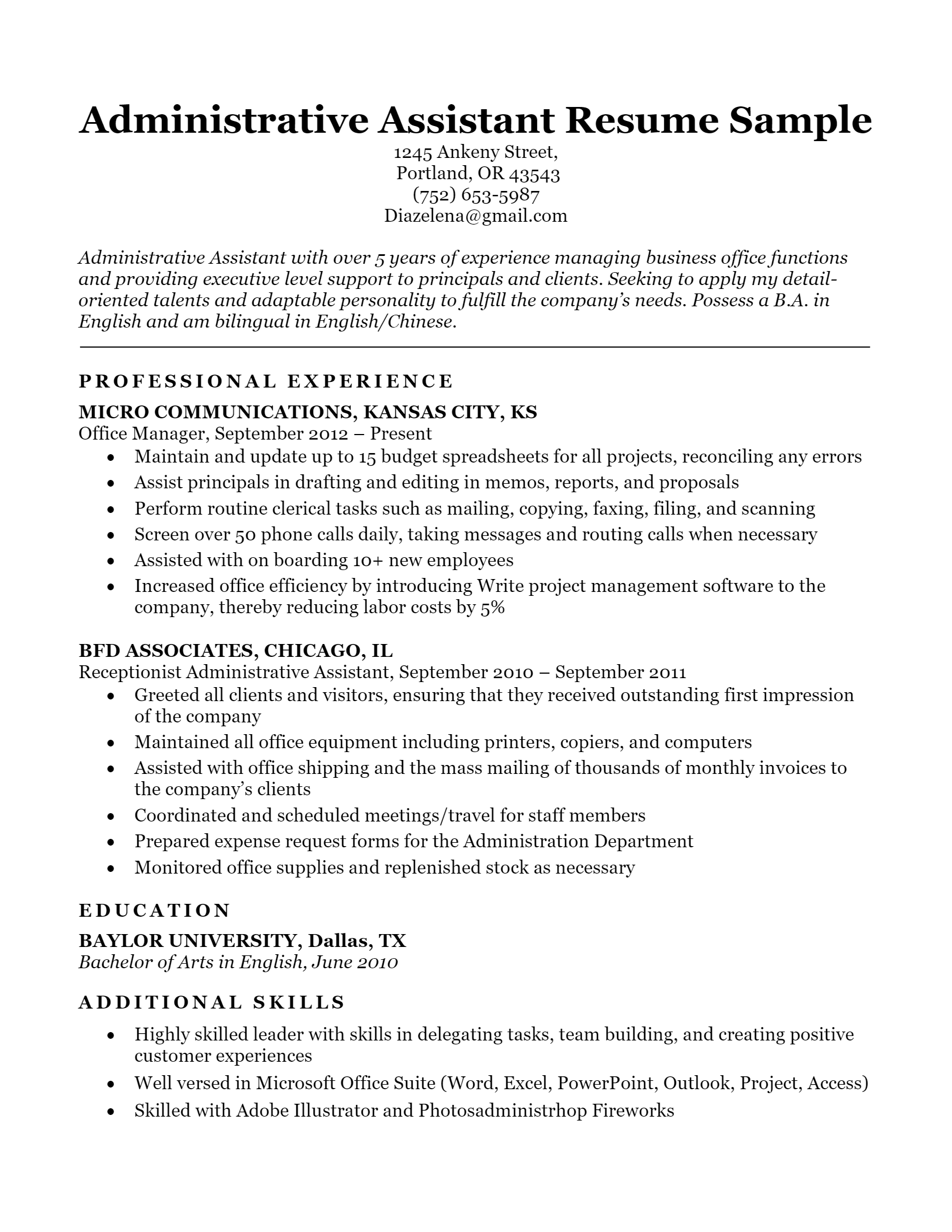 Administrative Assistant .Docx (Word)