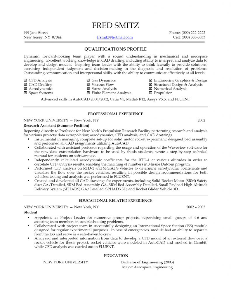 Aerospace Engineer Resume .Docx (Word)