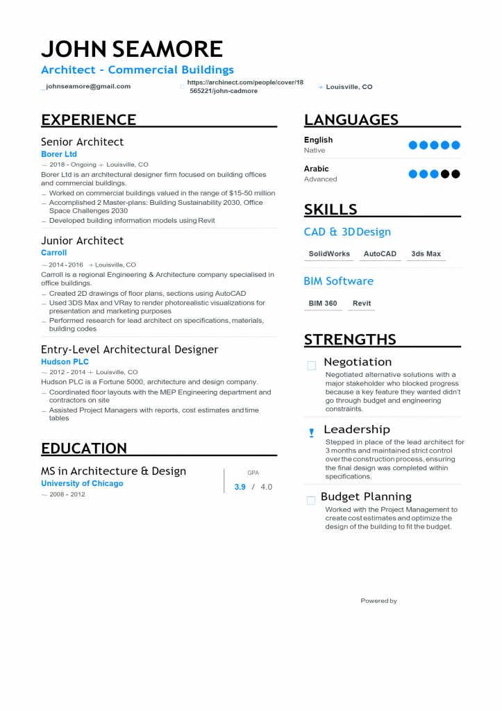 Architect Resume .Docx (Word)