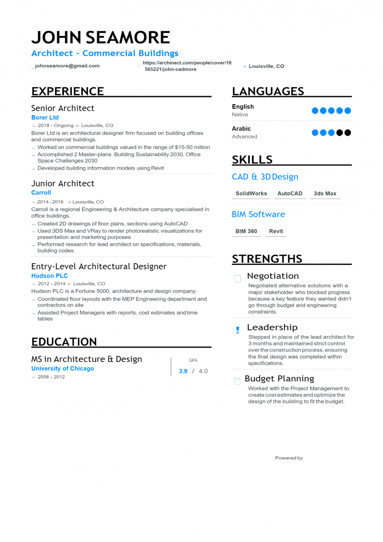 Download Free Architect Resume .Docx (Word) Template on ResumeThatWorks.com