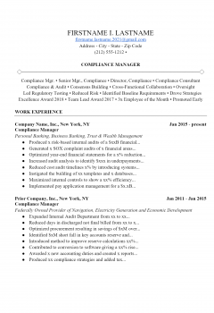 Auditing Resume