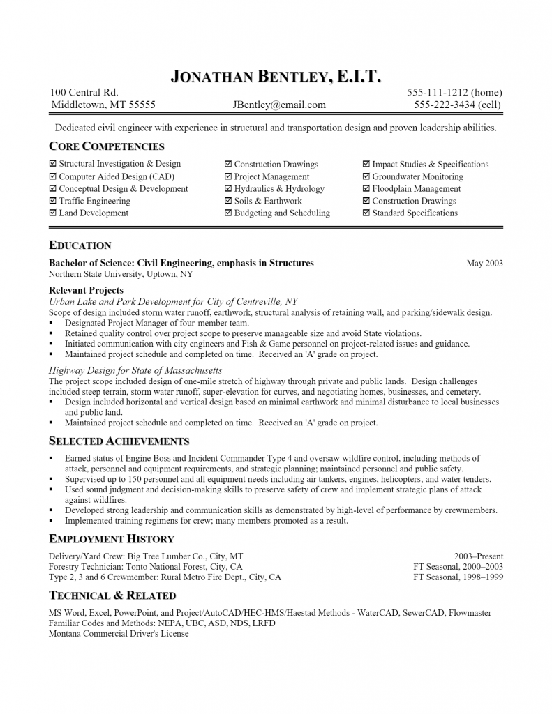 Civil Engineer Resume .Docx (Word)