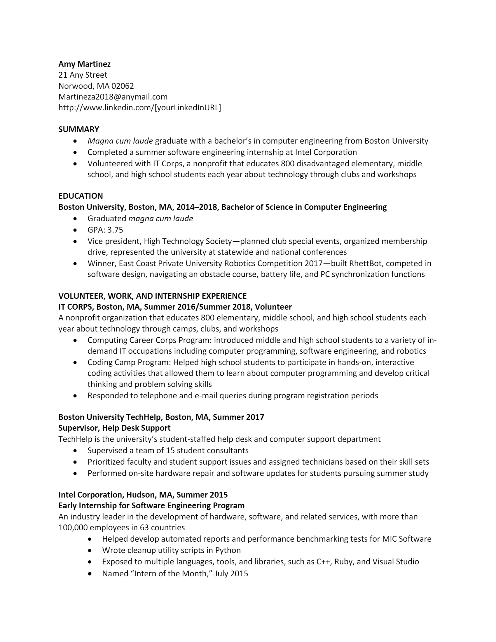 Computer Engineer Resume .Docx (Word)