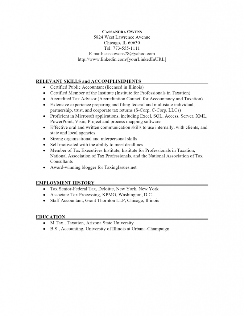 Certified Public Accountant Resume .Docx (Word)