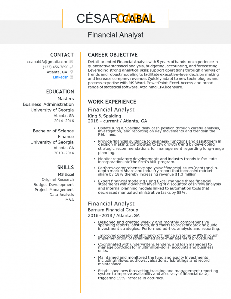 Download Free Financial Analyst Resume .Docx (Word) Template on ...