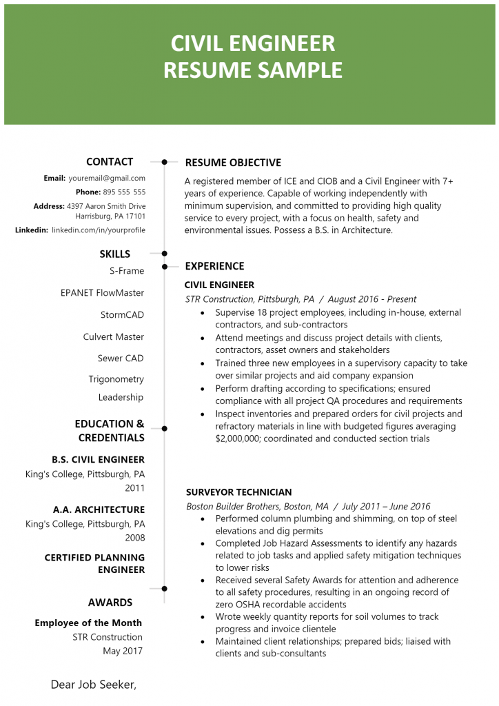 Civil EnginCivil Engineering Resume .Docx (Word)