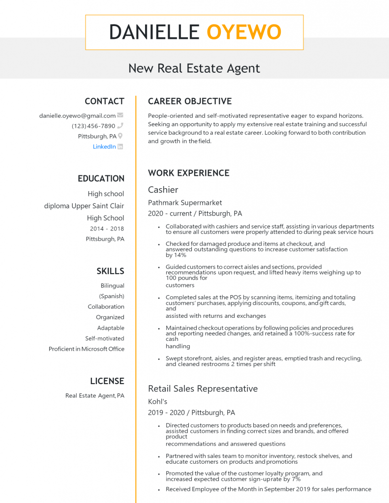 New Real Estate Agent Resume .Docx (Word)