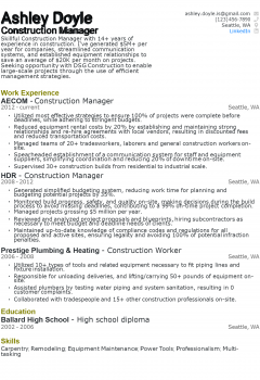 Construction Manager Resume .Docx (Word)