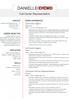 Call Center Agent Resume .Docx (Word)