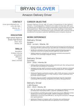 Amazon Delivery Driver Resume .Docx (Word) .Docx (Word)