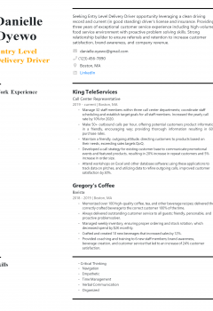 Entry-level Delivery Driver Resume .Docx (Word)