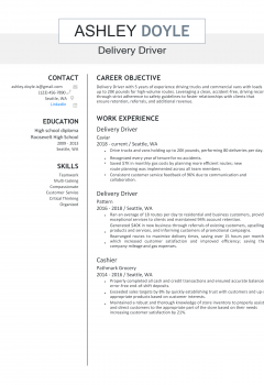 Delivery Driver Resume .Docx (Word)