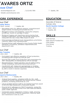 Sous Chef Resume .Docx (Word)