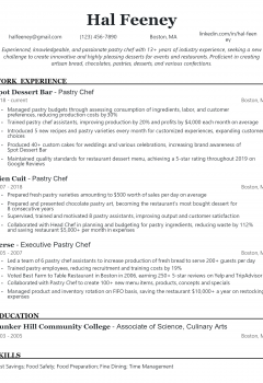 Pastry Chef Resume .Docx (Word)